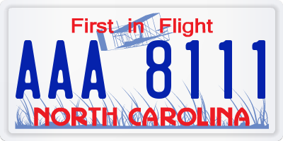 NC license plate AAA8111