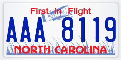 NC license plate AAA8119