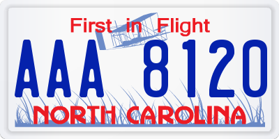 NC license plate AAA8120