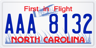 NC license plate AAA8132