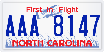 NC license plate AAA8147