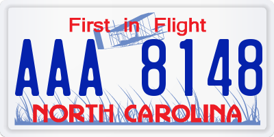 NC license plate AAA8148