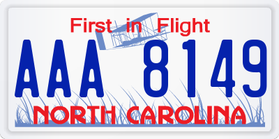 NC license plate AAA8149