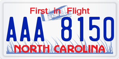 NC license plate AAA8150