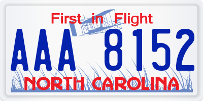 NC license plate AAA8152