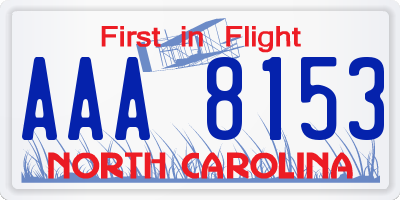 NC license plate AAA8153