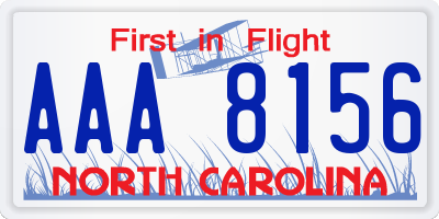 NC license plate AAA8156