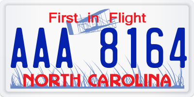 NC license plate AAA8164