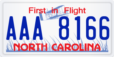 NC license plate AAA8166