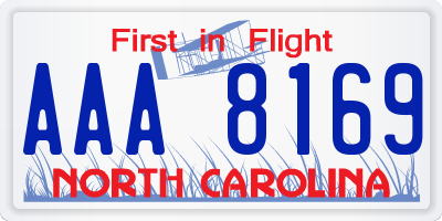 NC license plate AAA8169