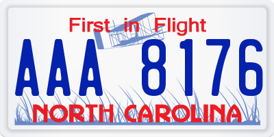 NC license plate AAA8176