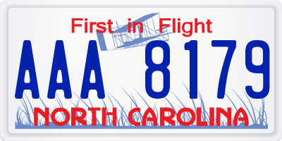 NC license plate AAA8179