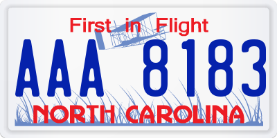 NC license plate AAA8183