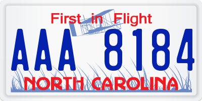 NC license plate AAA8184