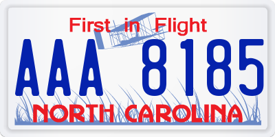 NC license plate AAA8185