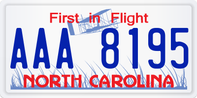 NC license plate AAA8195