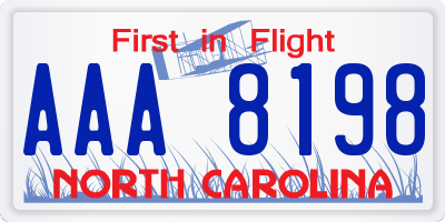 NC license plate AAA8198