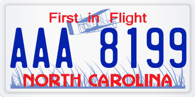 NC license plate AAA8199