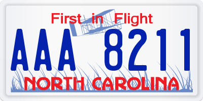 NC license plate AAA8211