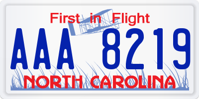 NC license plate AAA8219