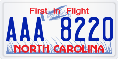 NC license plate AAA8220