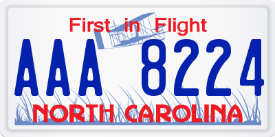 NC license plate AAA8224