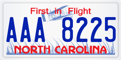 NC license plate AAA8225