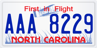 NC license plate AAA8229