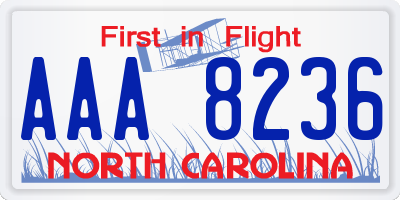 NC license plate AAA8236