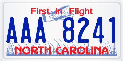 NC license plate AAA8241