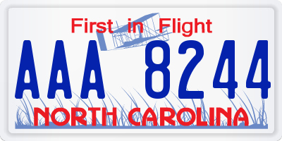 NC license plate AAA8244