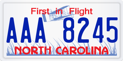 NC license plate AAA8245