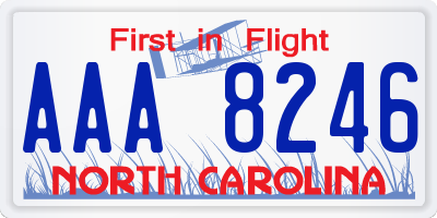 NC license plate AAA8246