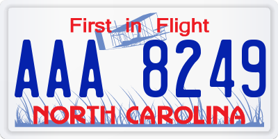 NC license plate AAA8249