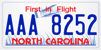 NC license plate AAA8252