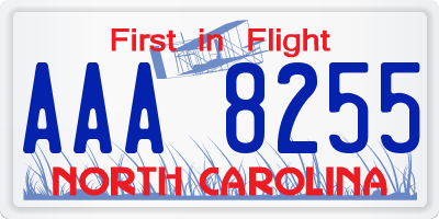 NC license plate AAA8255