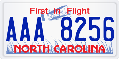 NC license plate AAA8256