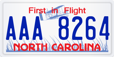 NC license plate AAA8264