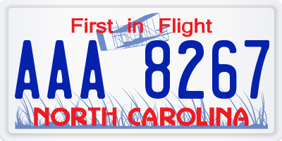 NC license plate AAA8267