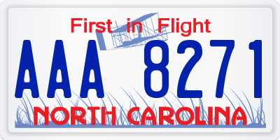 NC license plate AAA8271