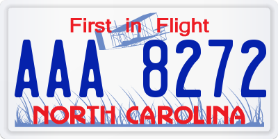 NC license plate AAA8272