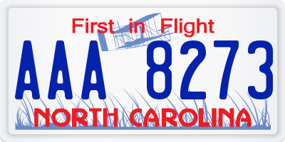 NC license plate AAA8273