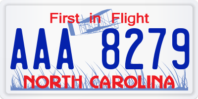 NC license plate AAA8279