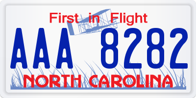 NC license plate AAA8282