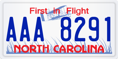 NC license plate AAA8291