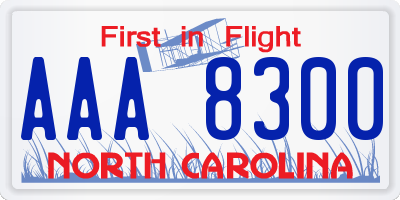 NC license plate AAA8300