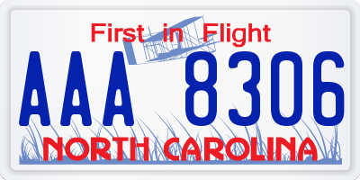 NC license plate AAA8306