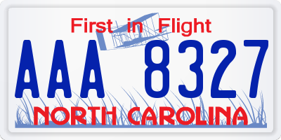 NC license plate AAA8327