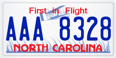 NC license plate AAA8328