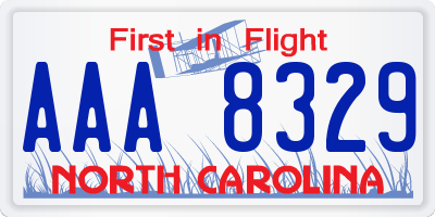 NC license plate AAA8329